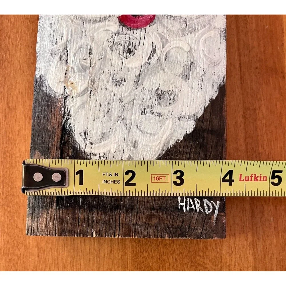 Bourbon Barrel Stave Art Painted by Hardy Santa Claus Holiday Christmas 14x4